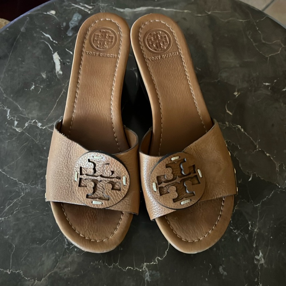 Brown Tory Burch Wedges